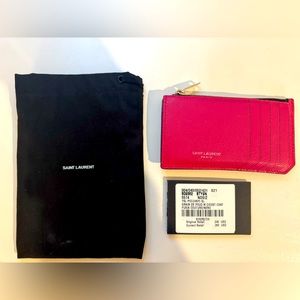 YSL Cardholder in Fushia